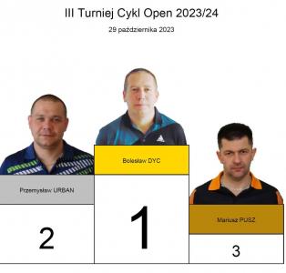 Bolesław Dyc wygrywa 3 turniej Open